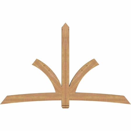 Ekena Millwork Davenport Timber Gable Bracket, Western Red Cedar, 96"W x 60"H x 5 1/2"D x 5 1/2"F, 15/12 Pitch GBW096X60X0606DAV00SWR